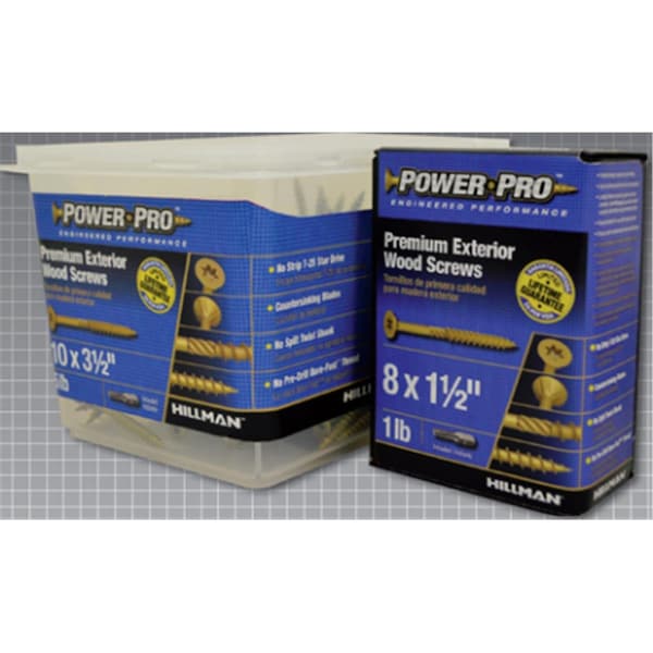Hillman 10 x 4 in. T-25 Power Pro Premium Exterior Wood Screw, Bronze - 5 lbs Per Box HI44766 - main